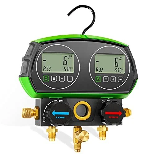 HVAC Digital Manifold Gauge Set AC Dual Pressure Gauge Refrigeration Repair