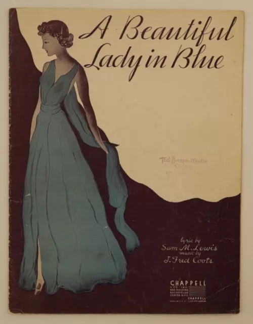 A Beautiful Lady in Blue By J. Fred Coots/Sam M. Lewis - 1935 Sheet Music