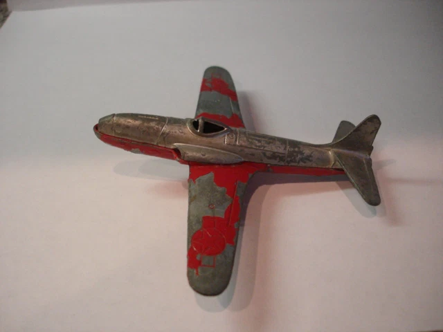 Vtg TootsieToy Lockheed P-80 Shooting Star, #485004, Red/Silver, Made in U.S.A.