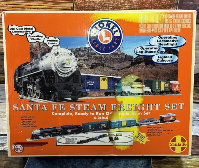 Lionel 31916 Santa Fe O Gauge Hudson Steam Freight Train Set