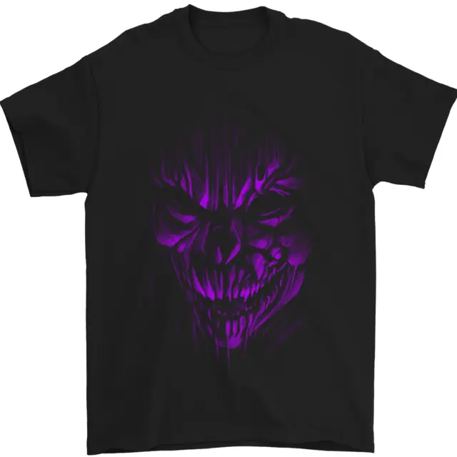 T-shirt da uomo gotica Demon Skull Devil Satan Grim Reaper 100% cotone