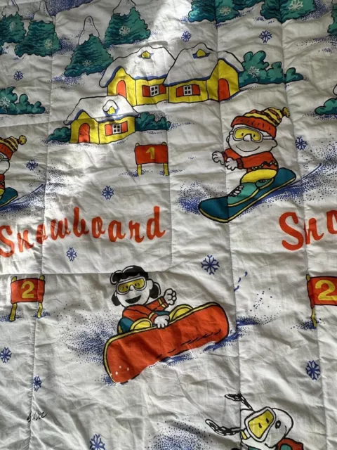 Vintage Snoopy Peanuts Doona Double Bed Cover Bedding 90s Cotton 164x260 Blanket 2