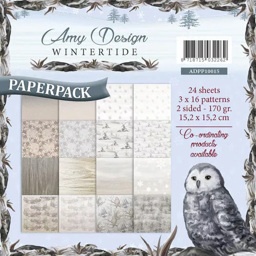 Amy Design Paperpack Papier Set Wintertide 24 tlg. 15,2x15,2cm