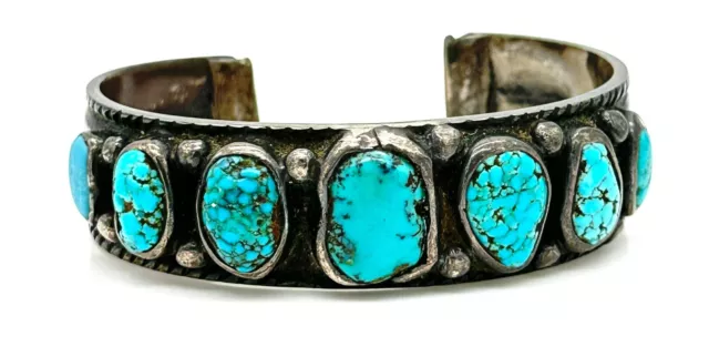 Vintage Navajo Sterling Silver Turquoise Bracelet Size 5.75"