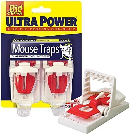 The Big Cheese STV148 Ultra Power Mouse Traps (Ready Baited, Easy to Set, Twin