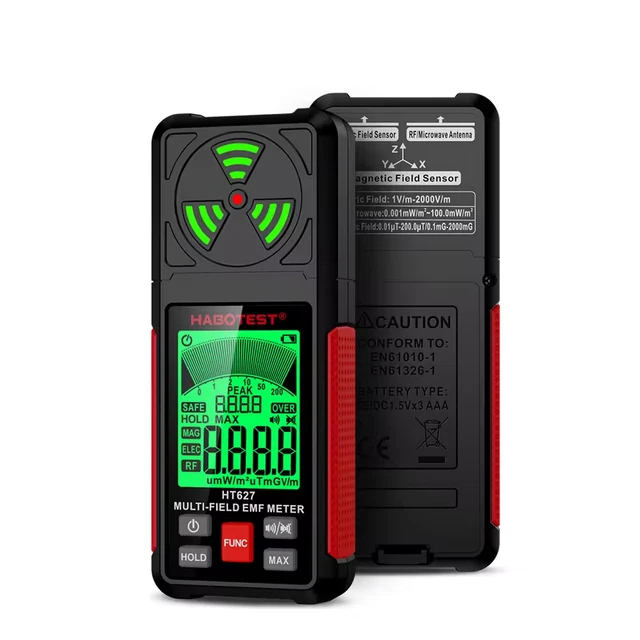 BR-9A XR2 Pro Rilevatore Di Radiazioni Elettromagnetiche Misuratore EMF Strumento Test Ambientale Nero Br 9a 88180253