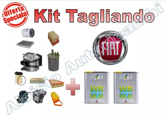 Kit Tagliando Olio Selenia Wr 5W40 + Filtri Fiat Scudo 1.6 Mtj 90Cv 66Kw 2007 >*