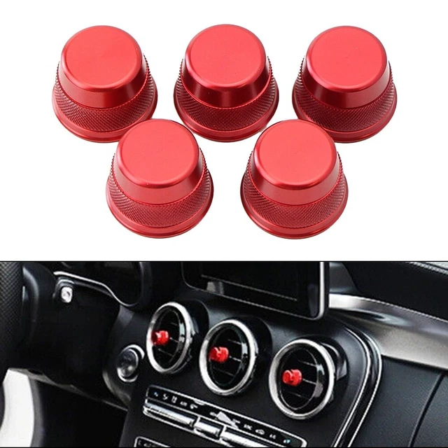 Housse de bouton de climatiseur en aluminium rouge pour Mercedes W205 X205 lot d