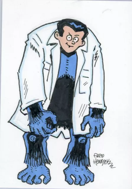 Fred Hembeck Sketch Card: Dr. Arthur Nagan of the Headmen Defenders foe (Marvel)