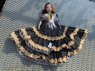 Vintage Retro Kitsch Marin Chiclana Spanish Flamenco Dancer Doll Ornament