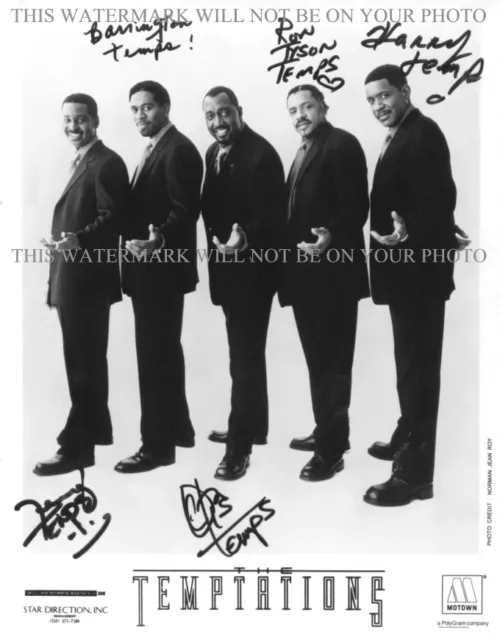 THE TEMPTATIONS GROUP SIGNED AUTOGRAPH 8x10 RP PHOTO ALL 5 MY GIRL, GET READY
