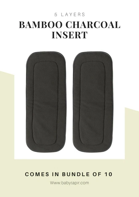 Lot de 10 Inserts  Bambou pour Couches Lavables - 5 épaisseurs
