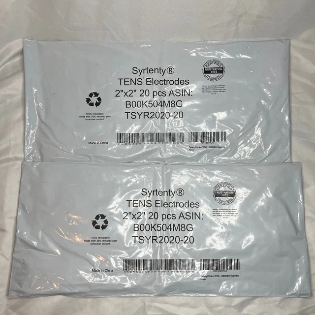 (2) Syrtenty TENS Electrodes 2”x2” 20 pcs ASIN B00K504M8G TSYR2020-20