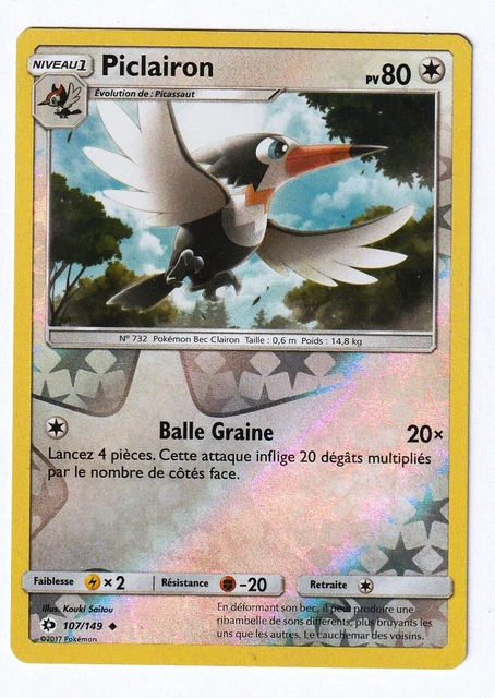 Carte Pokemon Piclairon 107/149 Reverse Soleil Et Lune. France