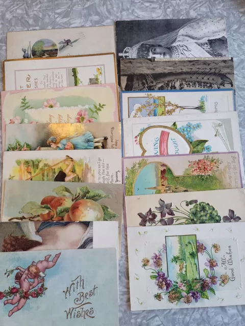 Vintage Antique Postcards Lot Of 15 (#3) Ephemera Crafts