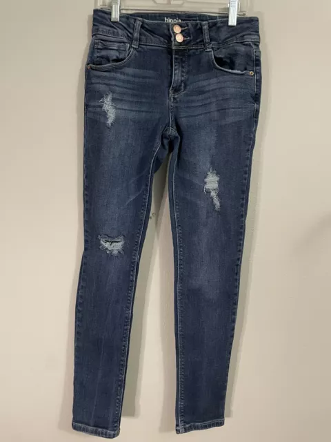 Hippie girl pants regular rise skinny blue jeans  Girls/ youth distress size 14