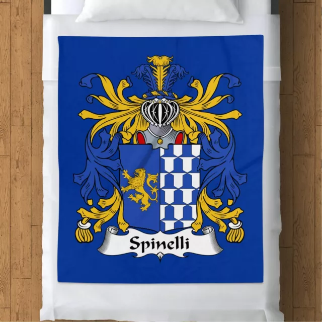 Spinelli Italian Heraldic Shield Fleece Blanket - Cozy Winter Home Decor
