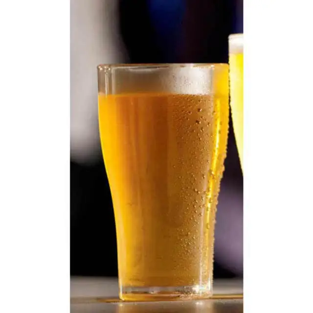 New 12 x Bar Pub Clear Glassware Plastic Drinking Beer Glasses Pot 285ml