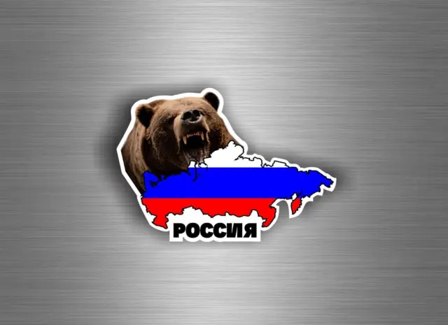 Aufkleber sticker russia sowjetunion flagge fahne udssr russland cccp bär karte