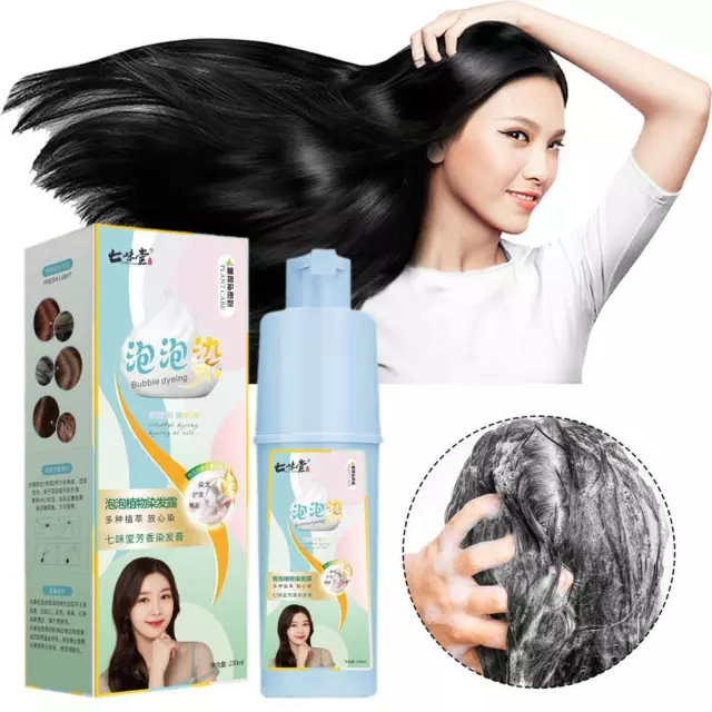 Dew Shampoo Herbal Hair Dye shampoo White Hair into Black Hair Color Shampo T7O6