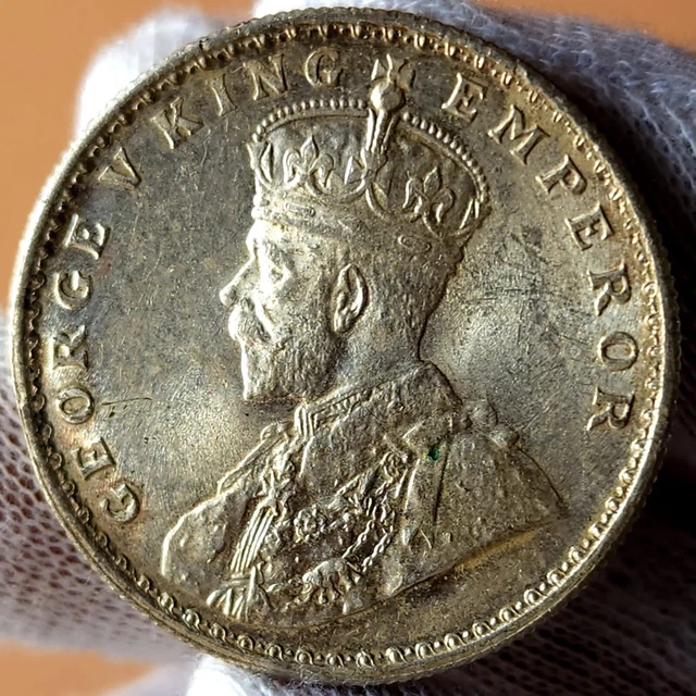 British India George V Silver 1 Rupee 1916 Cal mint High Grade Lustrous| SAM 9