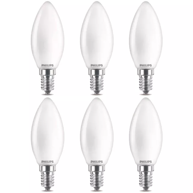 6 x Philips LED Lampen Filament Kerzen 2,2W = 25W E14 matt 250lm warmweiß 2700K