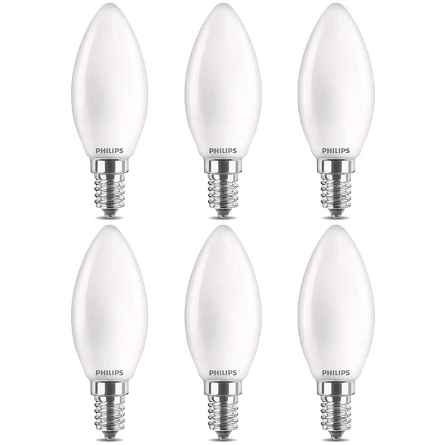 6 x Philips LED Lampen Filament Kerzen 2,2W = 25W E14 matt 250lm warmweiß 2700K