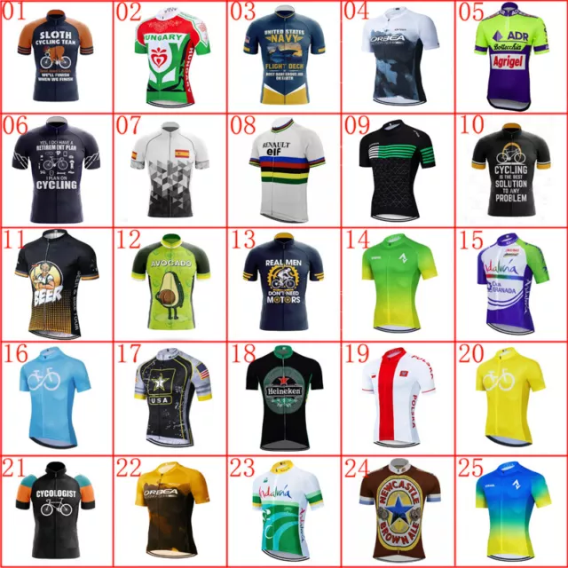Retro Team Cycling Jersey Mens Short Sleeve Bike Shirt Sports Wear Bicycle Tops