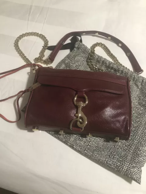 Rebecca Minkoff burgundy Mini Mac leather crossbody bag