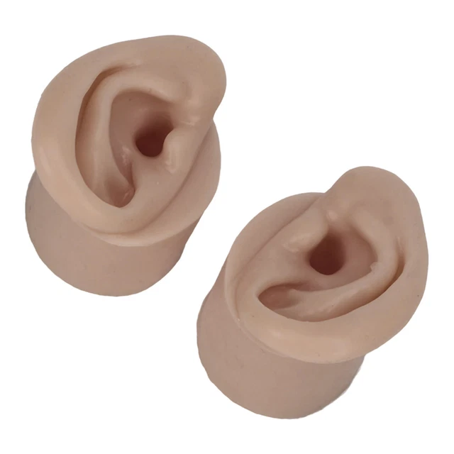 (Color Piel Oscura) Par de Orejas Modelo 1 Práctica Modelo de Oreja Reutilizable para Principiantes para