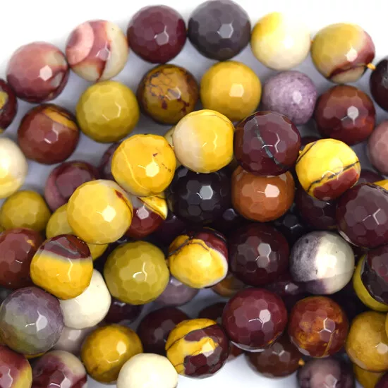 Natural Faceted Mookaite Round Beads 15" Strand 3mm 4mm 6mm 8mm 10mm 12mm