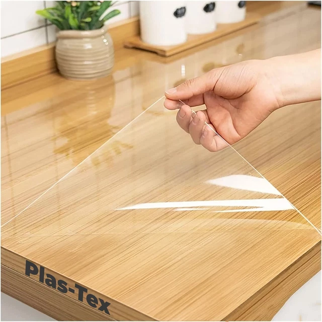 DASIAUTOEM Transparente Tischfolie 0,13 Mm – Abwaschbarer PVC-Schutz Für Esstisch & Co. Klarsichtfolie Für Esstisch