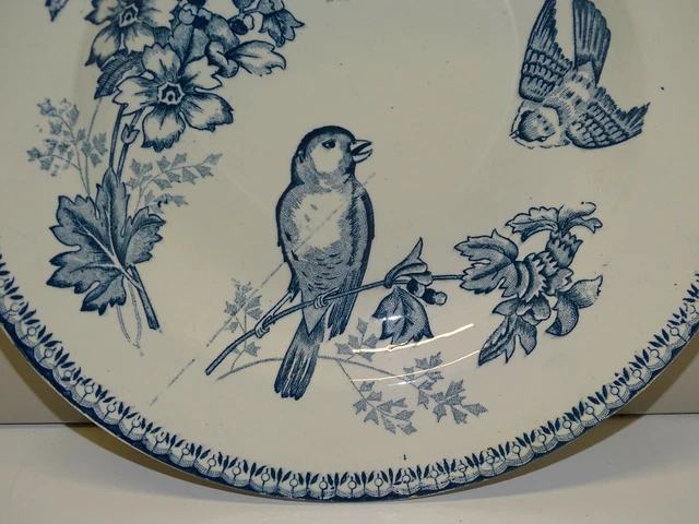 -BELLE ANCIENNE ASSIETTE CERAMIQUE LONGWY MESANGES DEMI CREUSE COLLECTION Déco 5