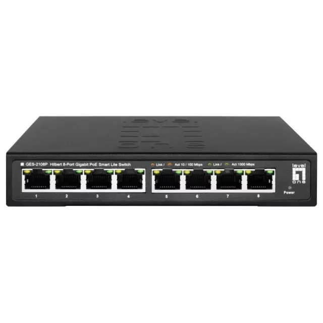 GES-2108P Hilbert 8-Port Gigabit PoE+ 112W Smart Lite Switch 8PoE Level-One®