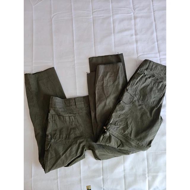 2 pair BSA Boy Scouts Green Convertible Cargo Uniform Pants Shorts  Boys Size 8