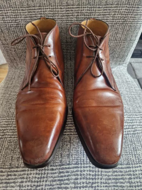 MENS ANKLE BOOTS. Magnanni Spain, Brown Lace Up, Pointed Toe, Size 44 ...