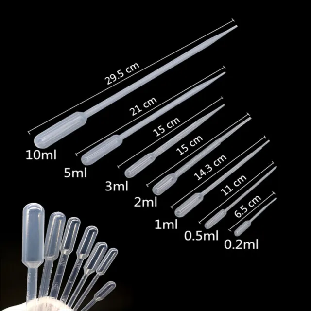 Transfer Pipettes Plastic Transparent Pipettes Disposable  Eye Dropper 0.2-10ml