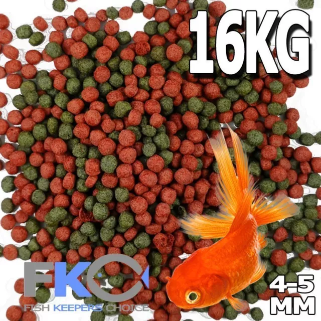 FKC Premium Bulk Goldfish Koi Tropical Floating Pond Fish Food Pellet 4-5mm 16Kg