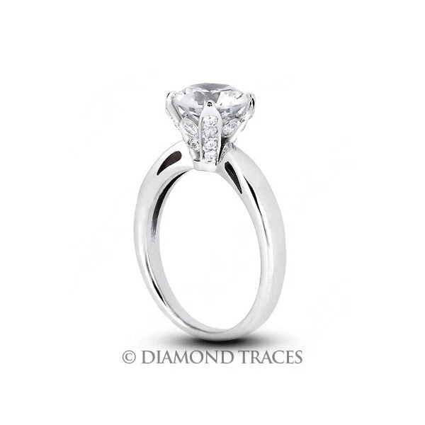 1.83ct E-SI1 Round Natural Diamonds 950 Plat. Vintage Style Engagement Ring