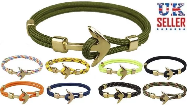 Bracelet d'ancrage en or corde de survie chaîne paracorde élastique surfeur armée urbaine - Royaume-Uni