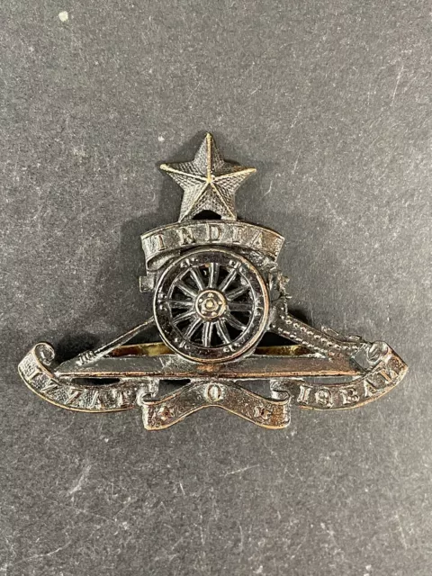 WW2 BRITISH INDIA Army Royal Artillery Officer’s Bronze OSD Cap Badge ...
