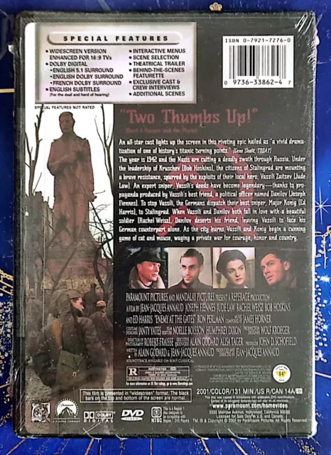 Enemy at the Gates DVD 2001 Seconde Guerre mondiale WW2 Stalingrad Siege... 2