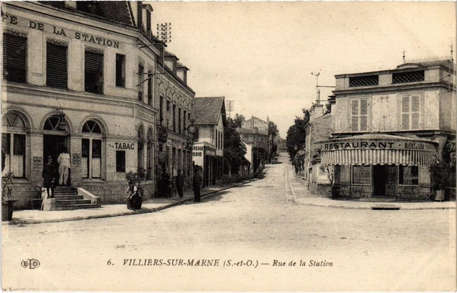 CPA AK Villiers s Marne Rue de la Station FRANCE (1282936)
