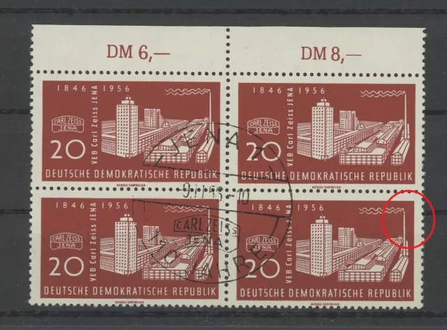 DDR ABART 546 f9 JENA 1956 PF "SCHORNSTEIN EINGEKERBT" SCHANTL 70.- m1528