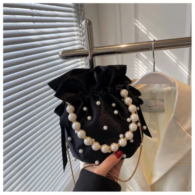Cloth Women Shoulder Bags Imitation Pearl Crossbody Bag High Quality Handbag