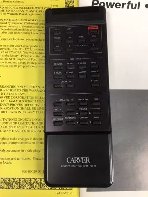 Carver Audio/Video Dolby Pro-Logic Preamplifier C-20v 2