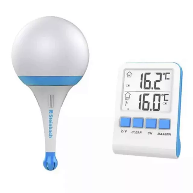 Steinbach Solarleuchte mit Funkthermometer Poollicht Solarlampe  mit Farbwechsel