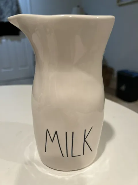 NEW Rae Dunn By Magenta - MILK Pitcher  Ivory With black letters - Farmhouse