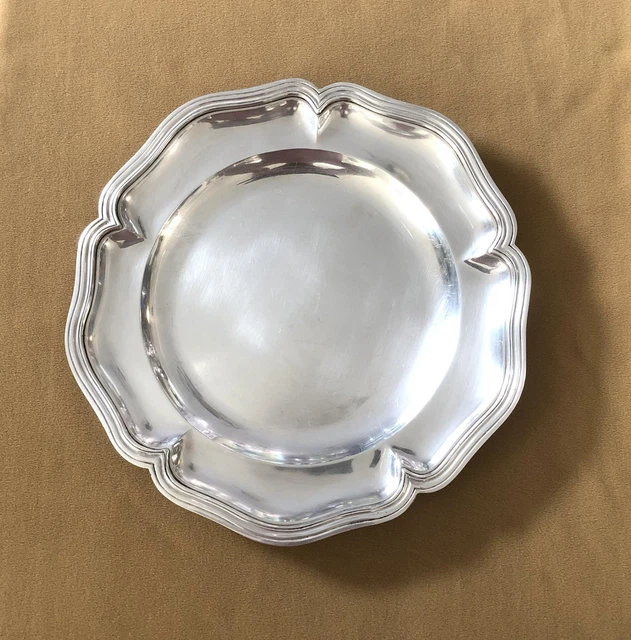 Grand plat de service de forme oblongue en métal argenté dhôtellerie - Vendu