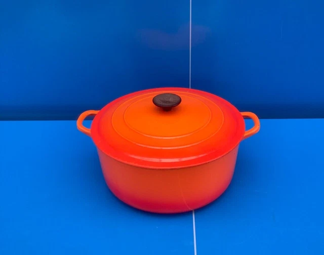 Grande Cocotte Ronde Le Creuset Vintage Orange Ø 29 Cm - Fonte France